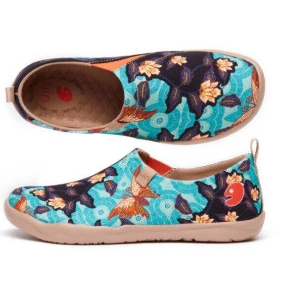 UIN Size 10.5 NWT Slip On Shoes Canvas Comfortable Loafers Butterfly Bloom - Picture 3 of 5